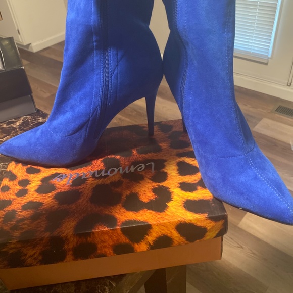 Royal Blue Bootie Heel - Picture 4 of 4